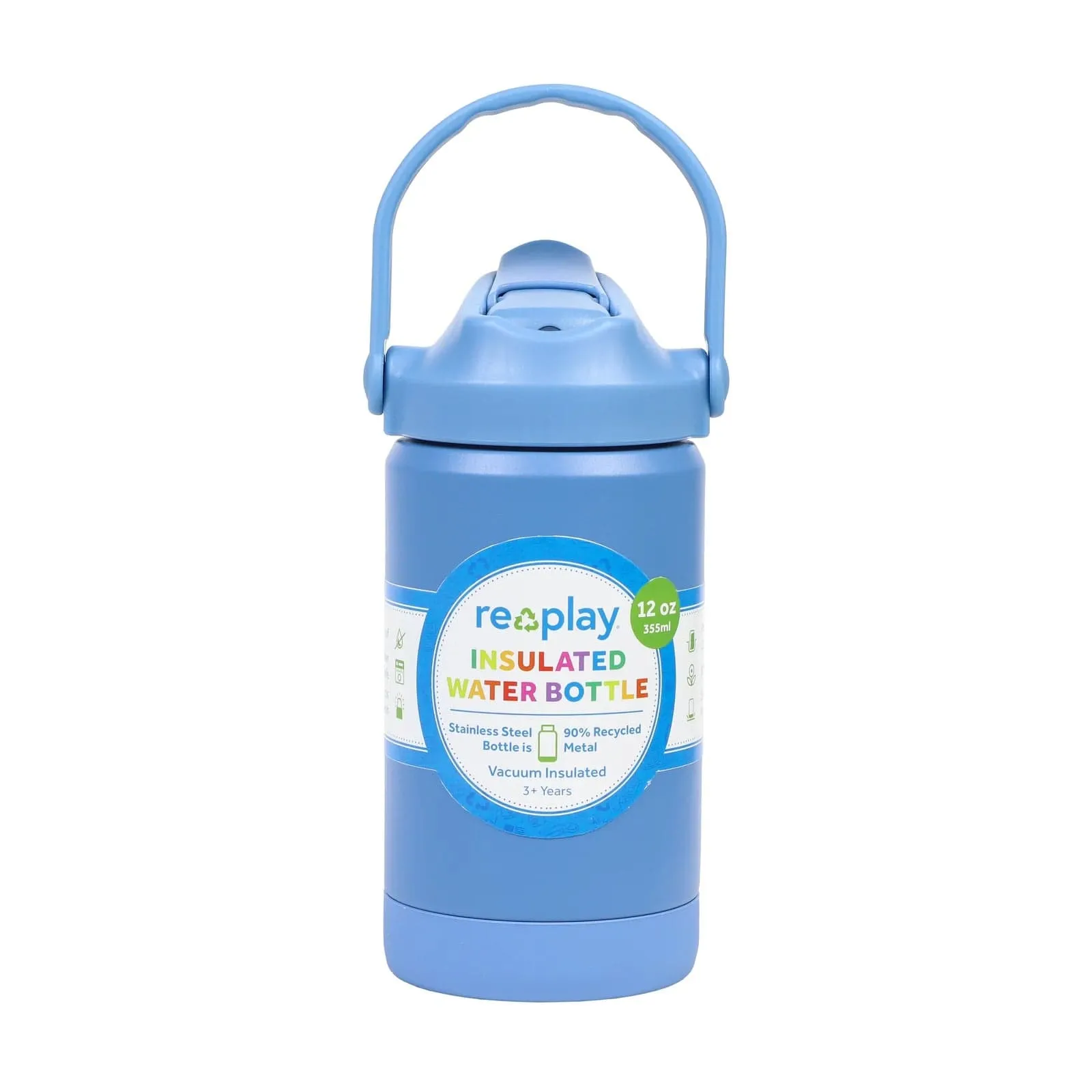12oz Insulated Recycled Stainless Steel Water Bottle- Denim
