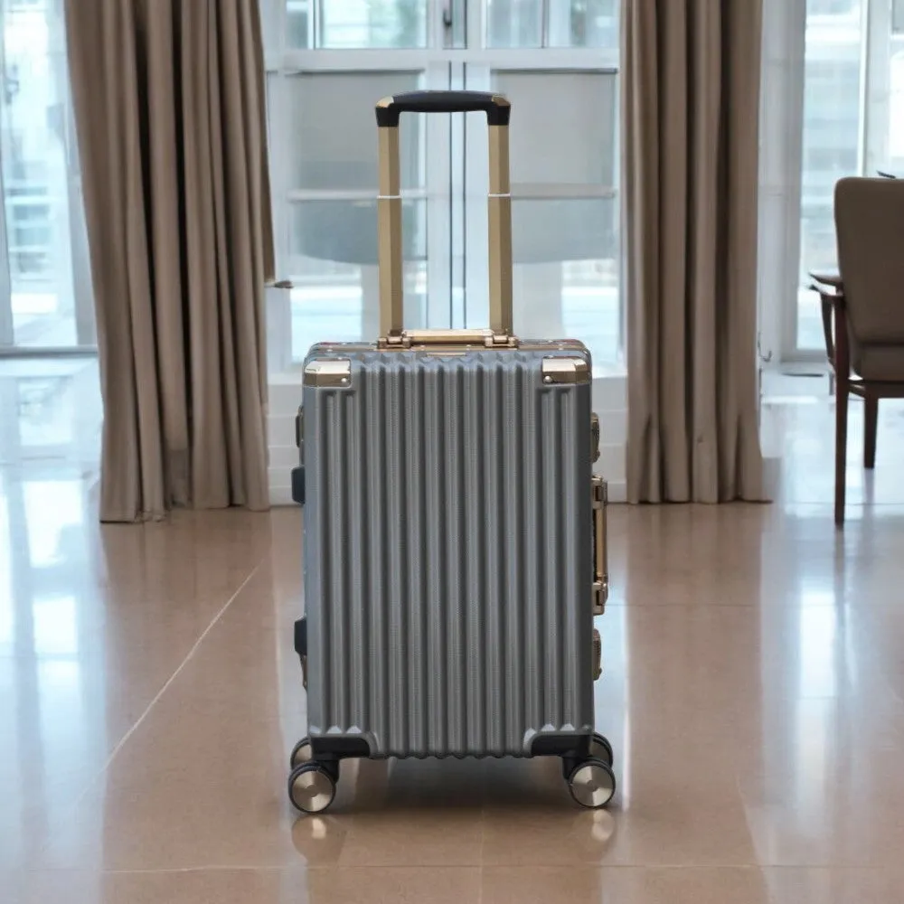 20" Aluminum Framed Luggage with Corner Guards | TSA-Approved Carry-On, Durable & Stylish Travel Companion