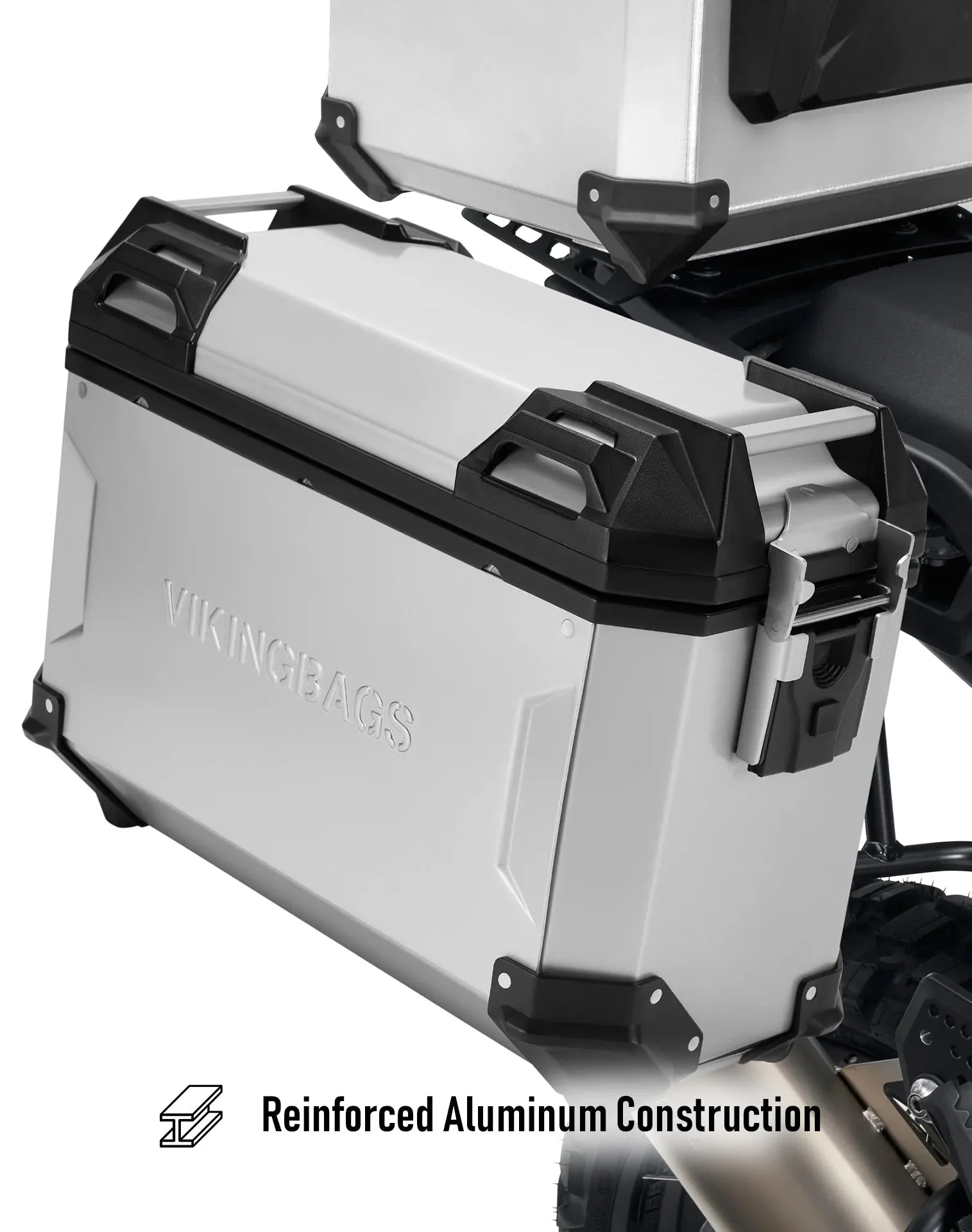45L - Apex XL Kawasaki VERSYS 1000 Aluminum Side Cases Silver