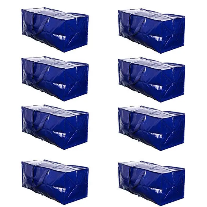 8 Packs Heavy Duty Extra Large Moving Bags W/ Backpack Straps Strong Handles & Zippers