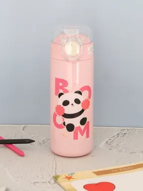 Adorable Pink Panda Insulated Hot & Cold Stainless Steel Sipper Bottle- 500 ML