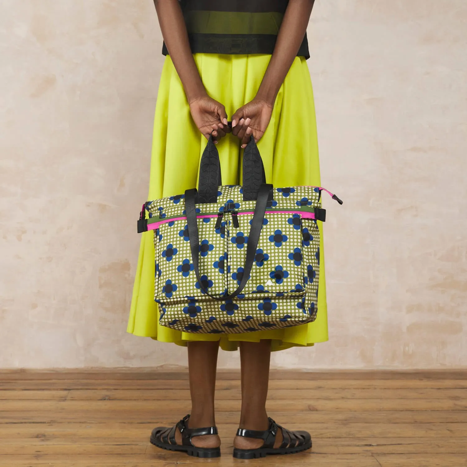 Axis Tote - Flower Polka Dot Olive