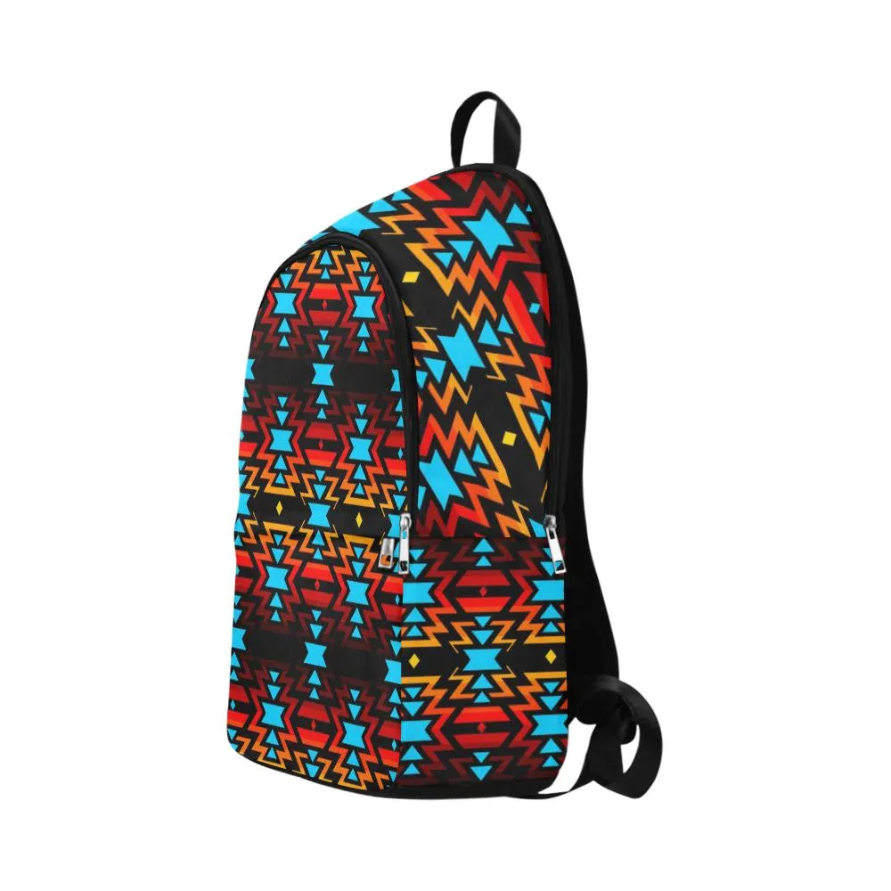 Black Fire Colors and Sky Fabric Backpack for Adult
