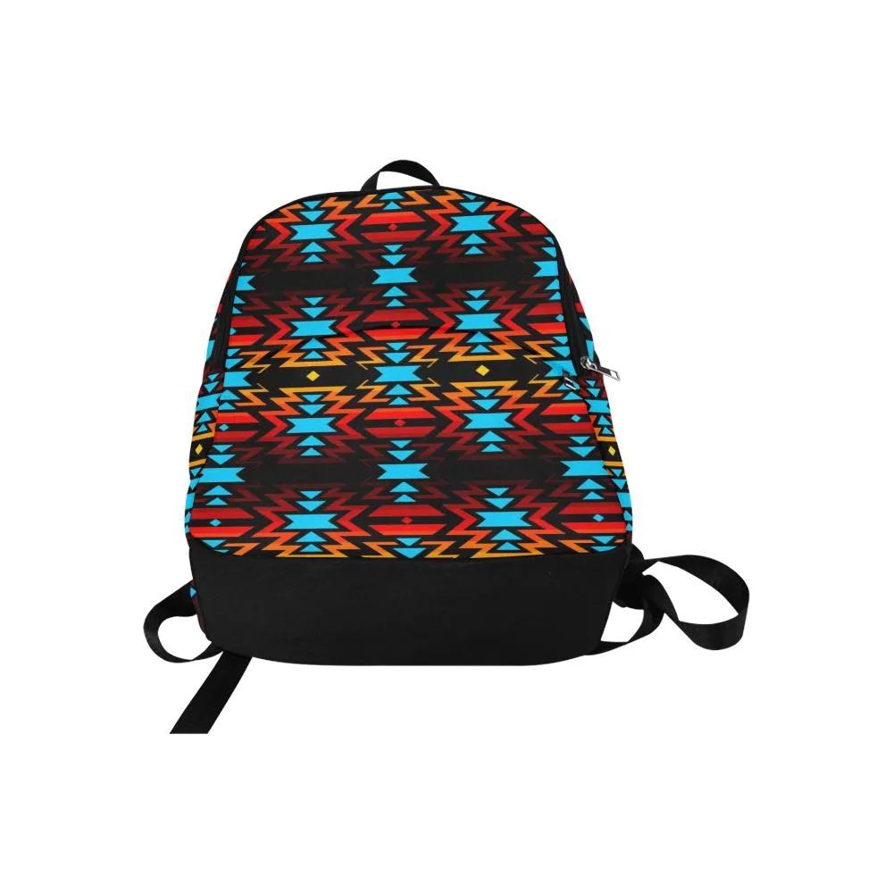 Black Fire Colors and Sky Fabric Backpack for Adult