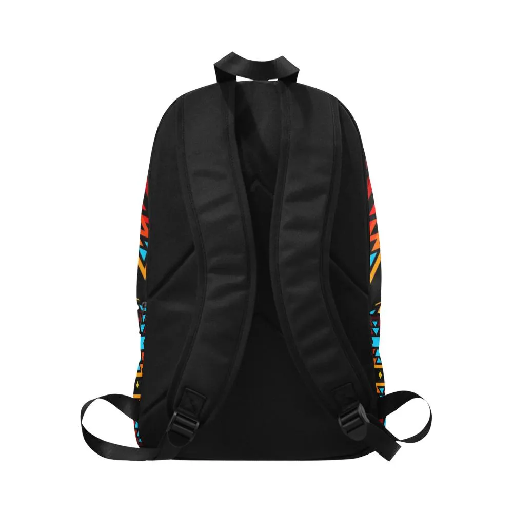 Black Fire Colors and Sky Fabric Backpack for Adult
