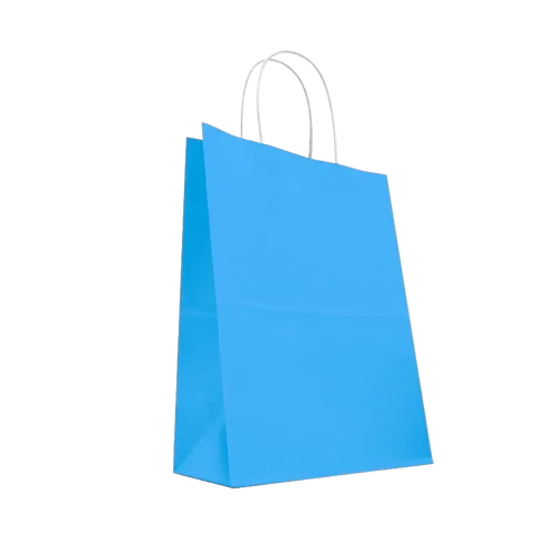 CCF ECO-friendly medium weight 100GSM paper shopping bag #7 (blue color) - 350 pieces/case