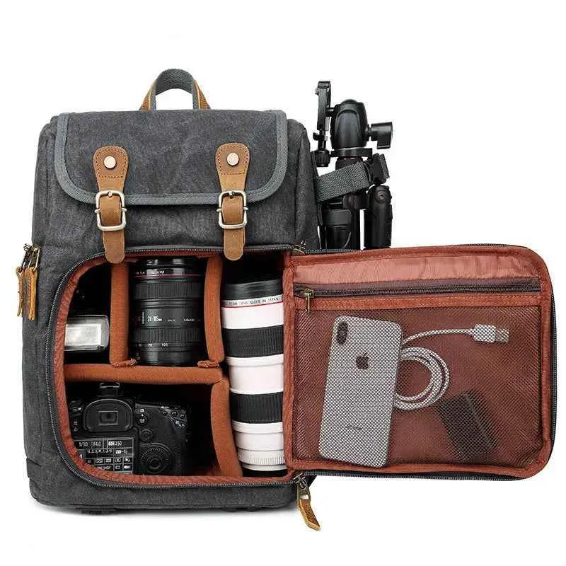 Cool Backpacks - Canvas Leather Rucksacks - Multifunction Fashion - CB001
