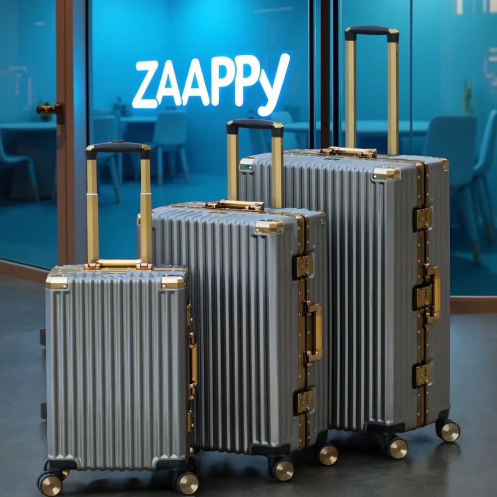 Corner Guard Aluminum Luggage | TSA-Approved Locks, Durable & Stylish Travel Companion | 3 Pcs Set 20" 24" 28" Inches