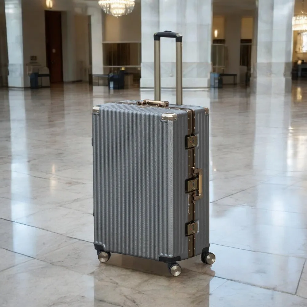 Corner Guard Aluminum Luggage | TSA-Approved Locks, Durable & Stylish Travel Companion | 3 Pcs Set 20" 24" 28" Inches