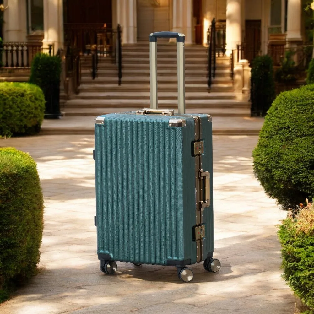 Corner Guard Aluminum Luggage | TSA-Approved Locks, Durable & Stylish Travel Companion | 3 Pcs Set 20" 24" 28" Inches