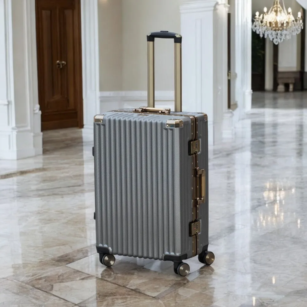 Corner Guard Aluminum Luggage | TSA-Approved Locks, Durable & Stylish Travel Companion | 3 Pcs Set 20" 24" 28" Inches