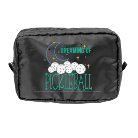 Dreaming Of Pickleball | Pickleball Dimensional Cosmetic Pouch Bag | Small Size Court Dimensional Bag