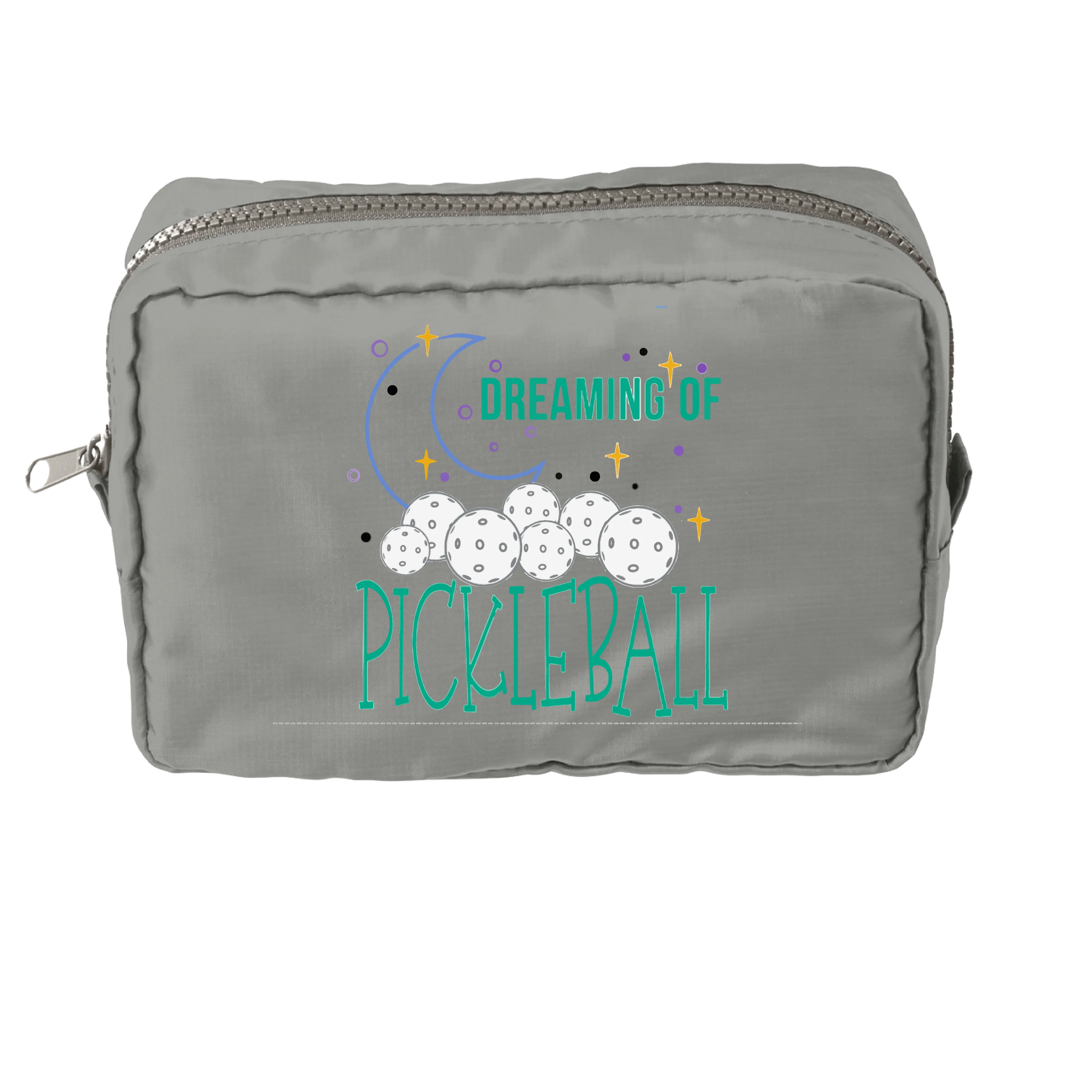 Dreaming Of Pickleball | Pickleball Dimensional Cosmetic Pouch Bag | Small Size Court Dimensional Bag