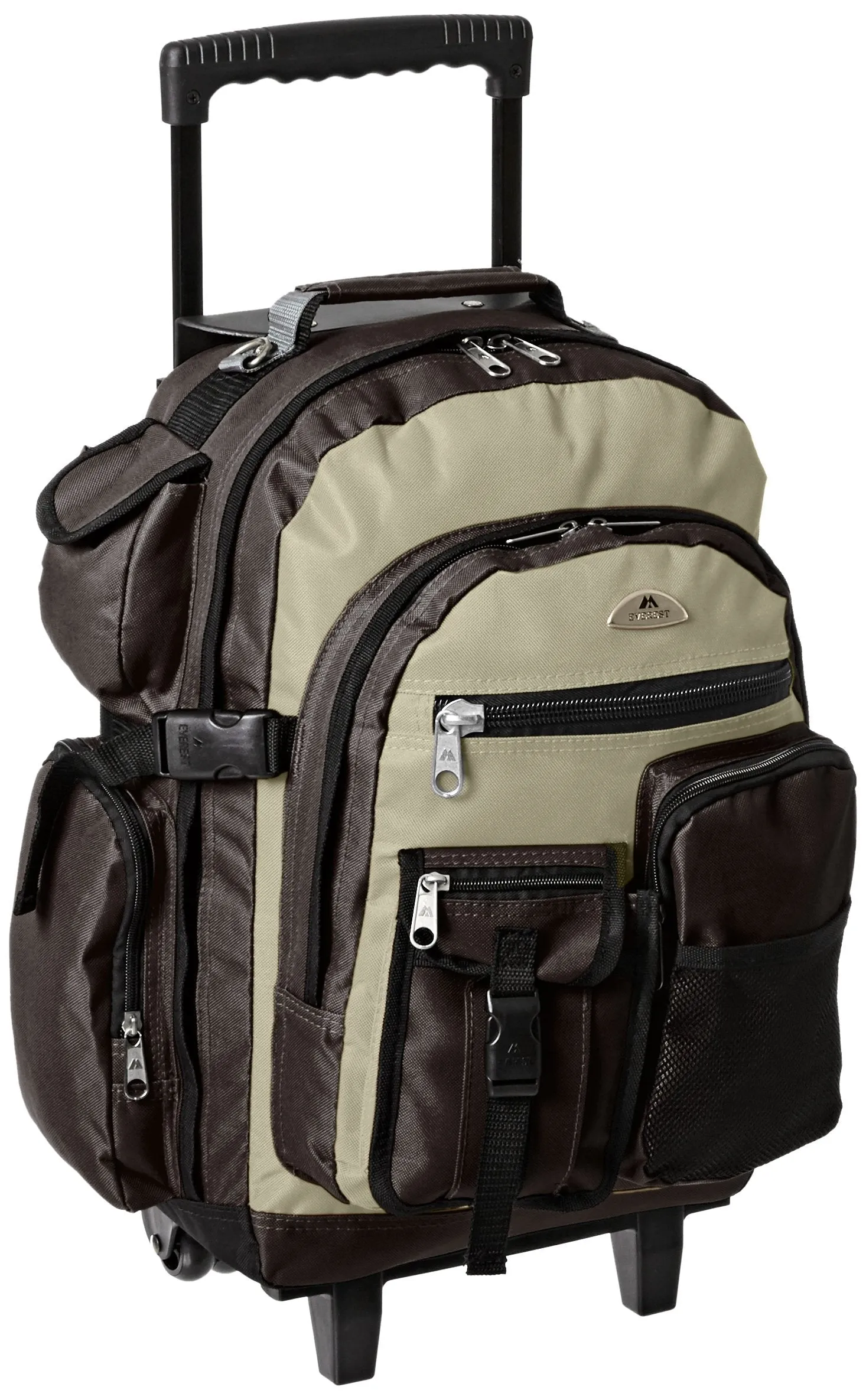 Everest Deluxe Wheeled Backpack, Khaki, One Size