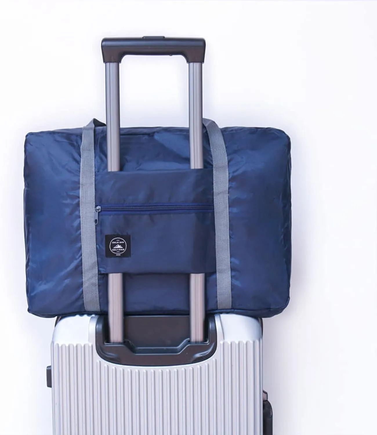 Foldable Travel Duffel Bag Tote Carry on Luggage Bag Spirit Airlines Personal Item Sports Gym Bag Water Resistant Weekender Overnight Bags for Women and Men (Blue)