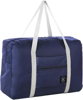 Foldable Travel Duffel Bag Tote Carry on Luggage Bag Spirit Airlines Personal Item Sports Gym Bag Water Resistant Weekender Overnight Bags for Women and Men (Blue)