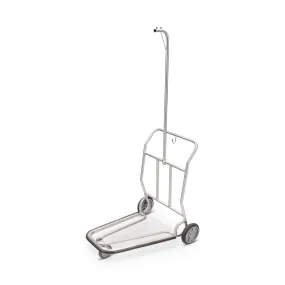 Forbes Industries 1574-SS-HB 28" Self Serve Luggage Cart (Nestable), Stainless Steel Round Tube Frame with Two Vertical Retainers and Hanger Bar