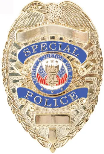 Gold - SPECIAL POLICE Deluxe Badge Officer Shield | Pin Back
