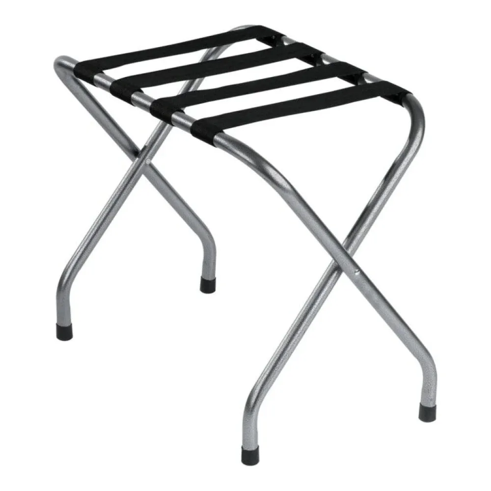 Hospitality 1 Source LRBRSTD01 Standard Metal Luggage Rack w/ Backrest — Hammertone Case Pack of 4 Pieces