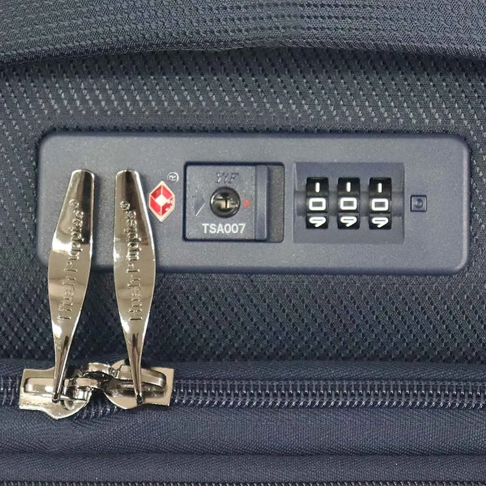 Hush Puppies HP69-3145 19" SUPER LIGHT Double Wheel Expandable Soft-Case Spinner Luggage with Anti-Theft Zipper & TSA Lock - Navy