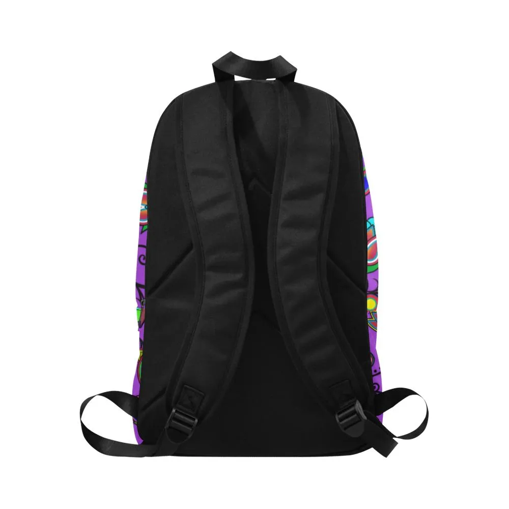 Indigenous Paisley Dark Orchid Fabric Backpack for Adult