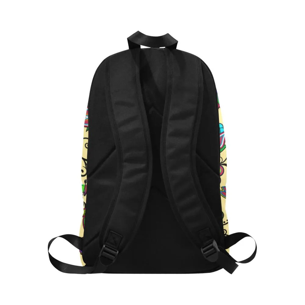 Indigenous Paisley Vanilla Fabric Backpack for Adult