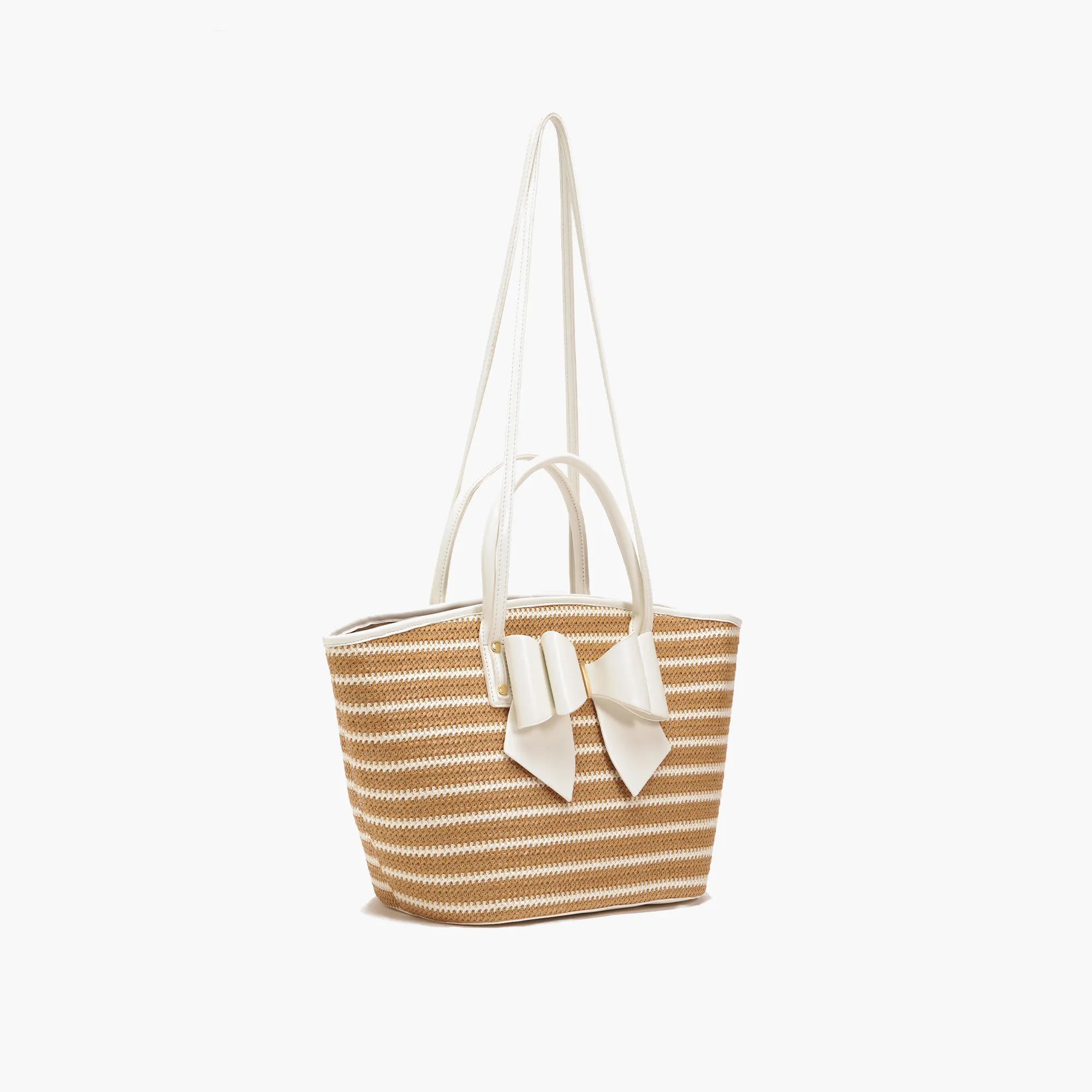 Instant Shipping! Sola Striped Straw Tote Handbag