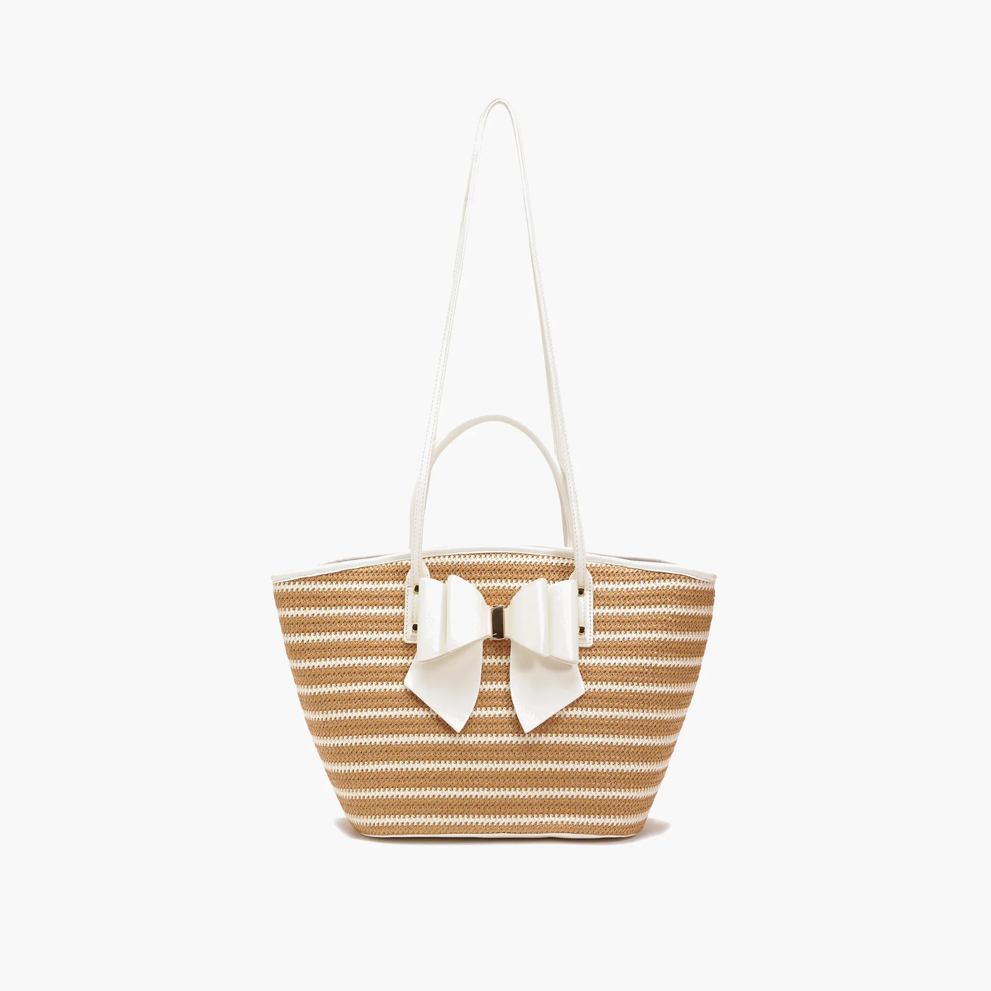 Instant Shipping! Sola Striped Straw Tote Handbag