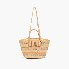 Instant Shipping! Sola Striped Straw Tote Handbag