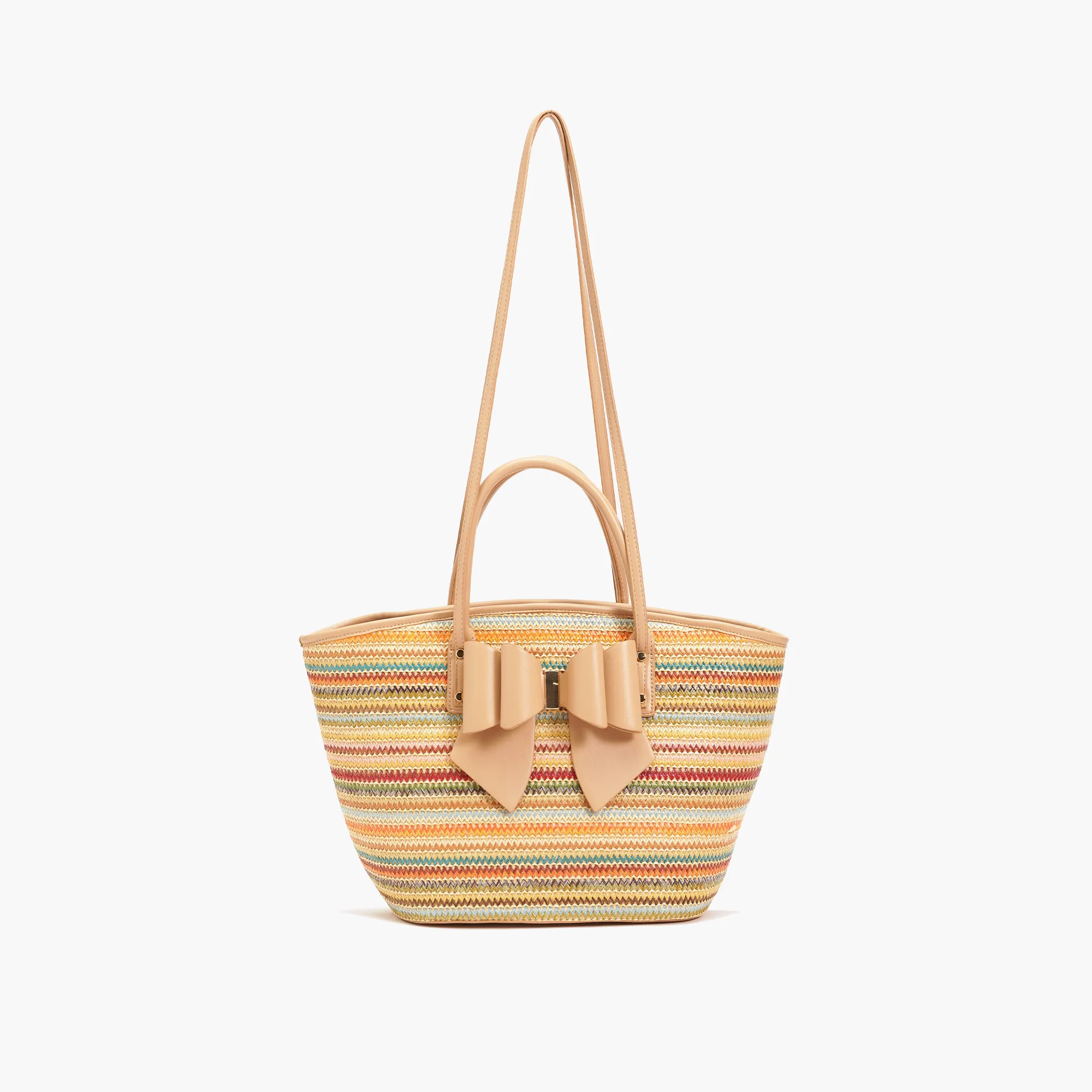 Instant Shipping! Sola Striped Straw Tote Handbag