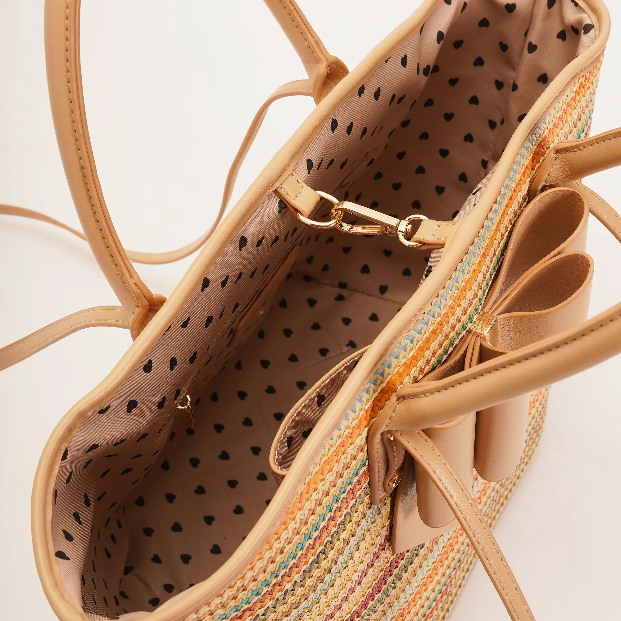 Instant Shipping! Sola Striped Straw Tote Handbag