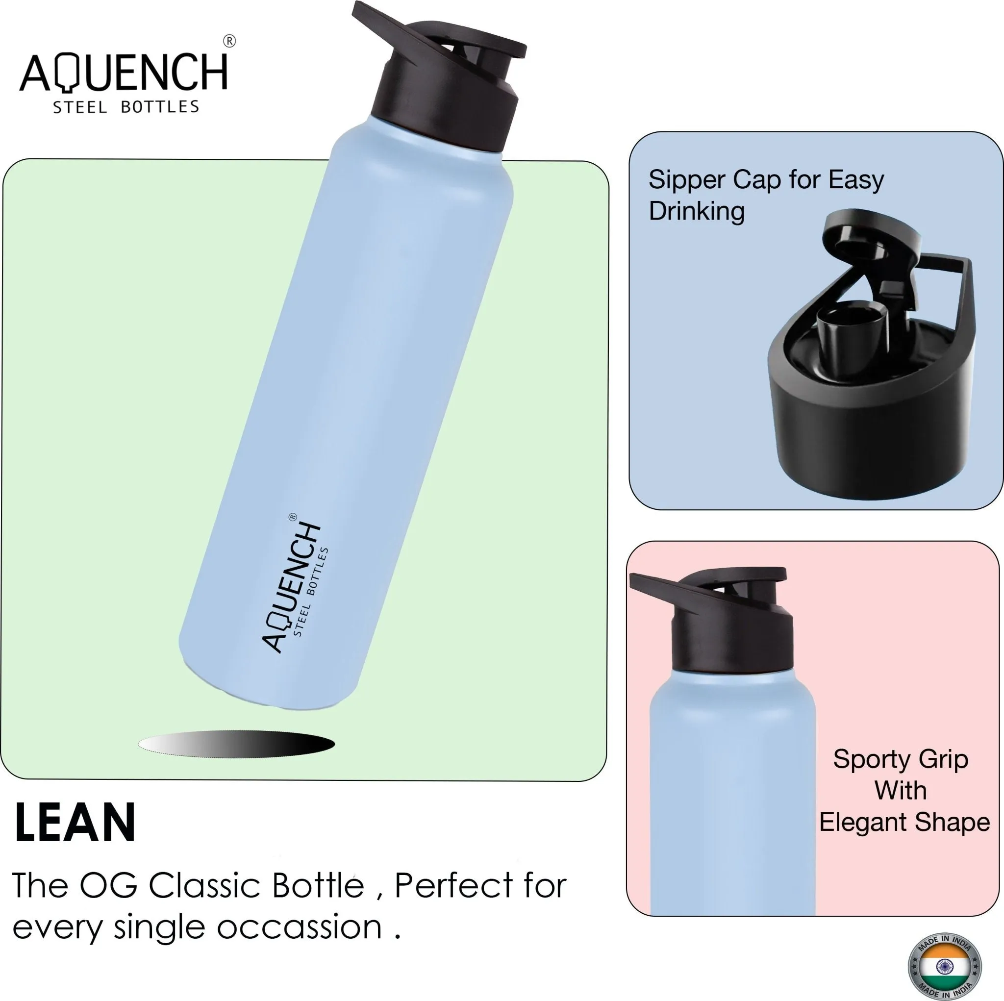 Lean Pro Light Blue Water Bottle