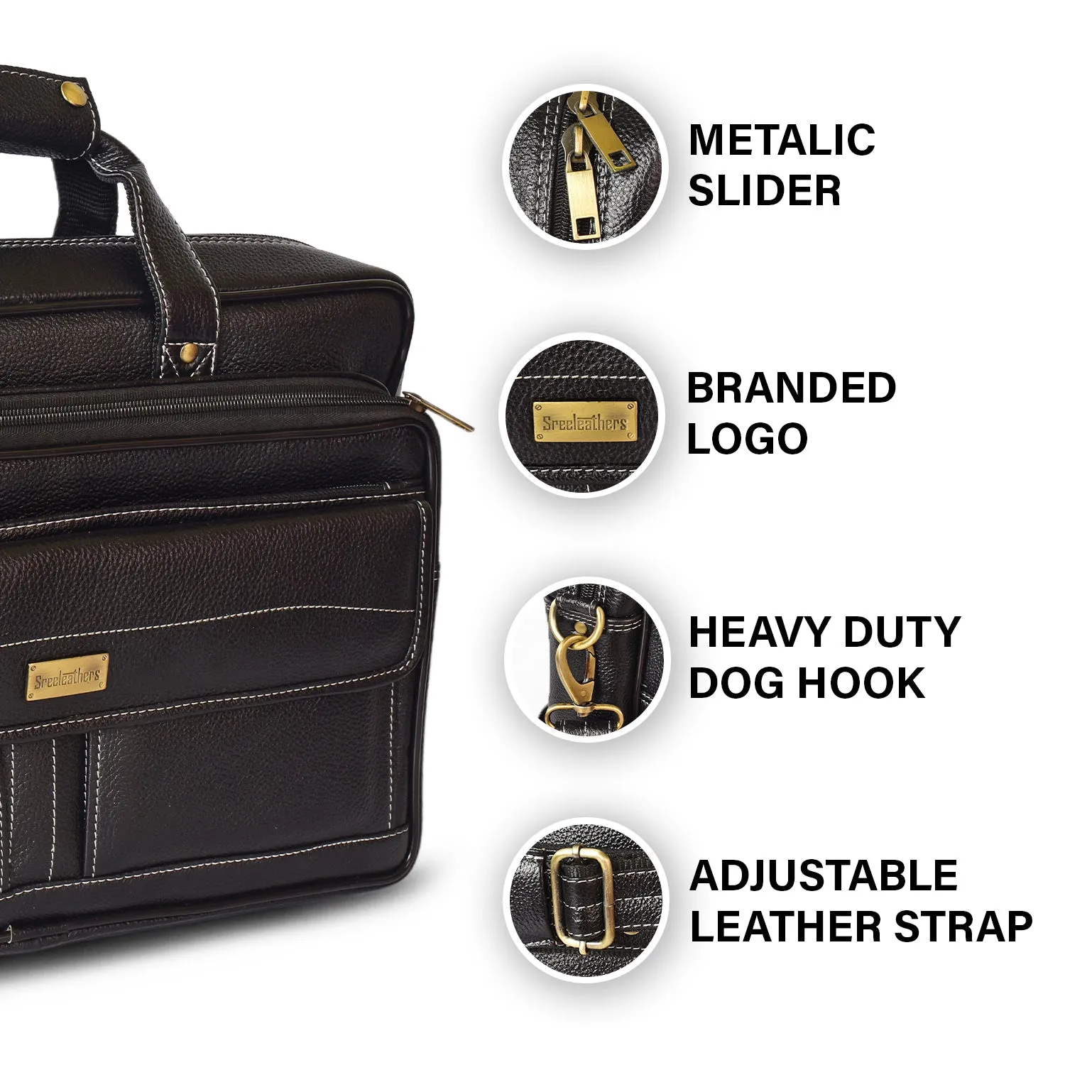 Leather Laptop Bag  998903 (Black)