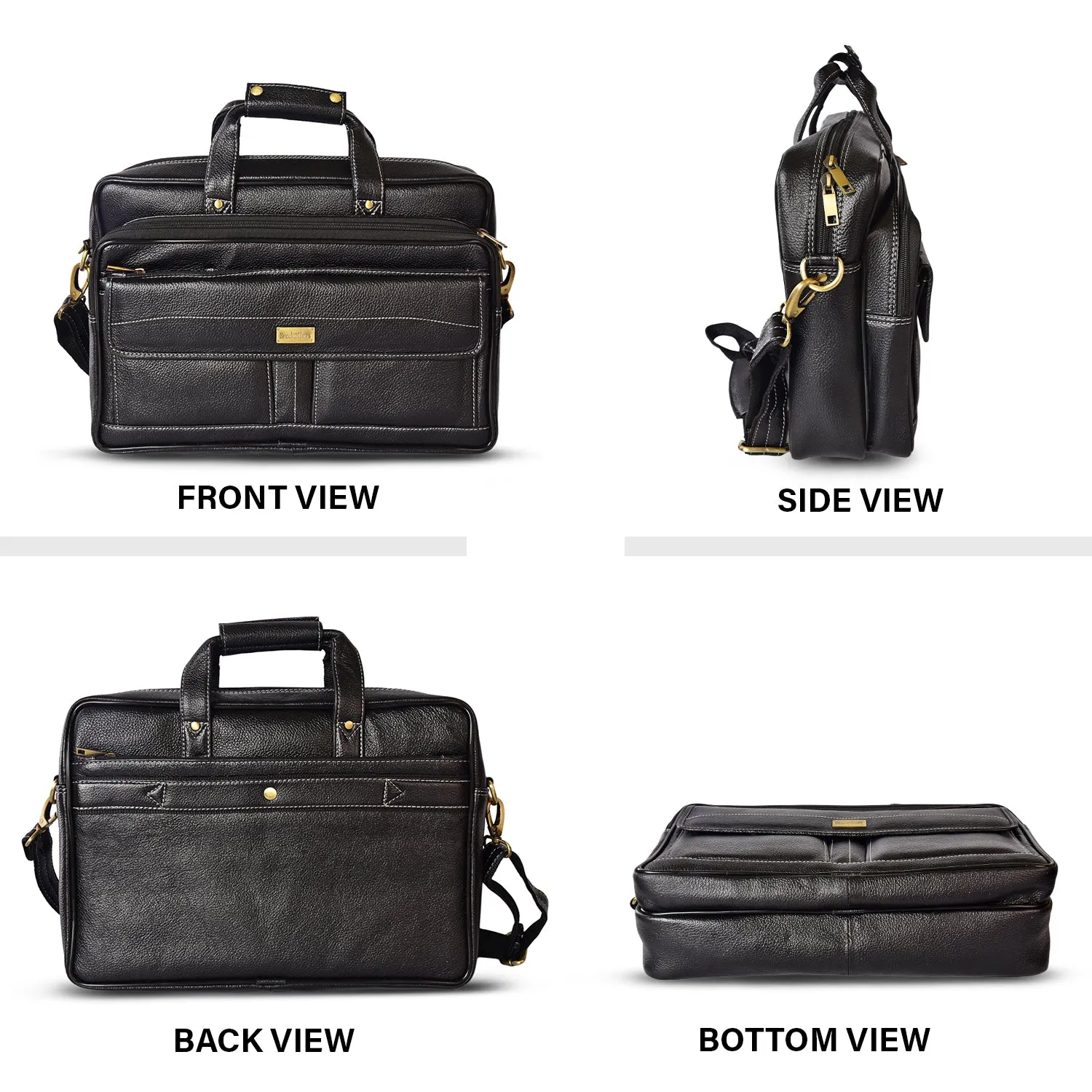 Leather Laptop Bag  998903 (Black)