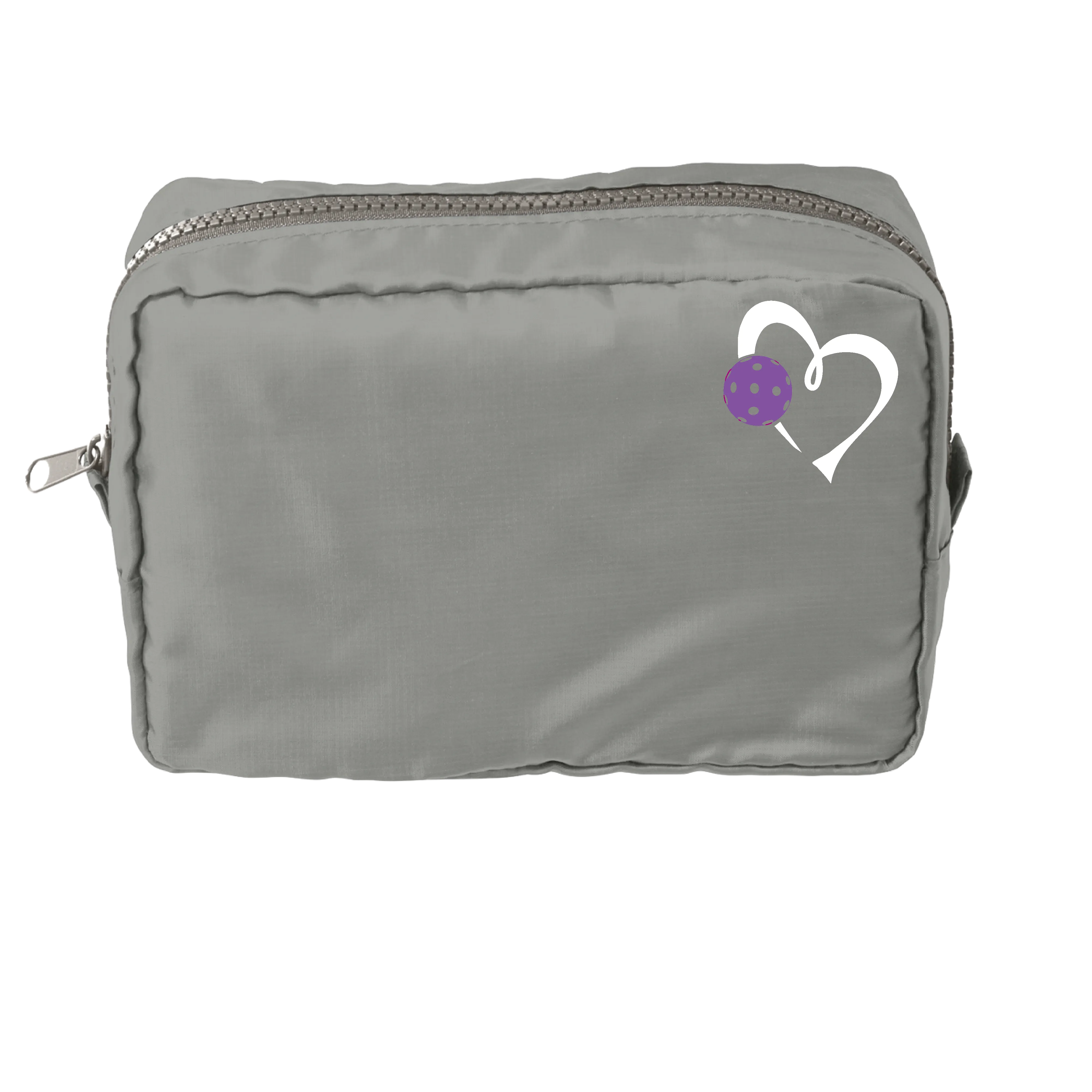 Love Pickleball (Pink and Purple) | Pickleball Dimensional Cosmetic Pouch Bag | Small Size Court Dimensional Bag