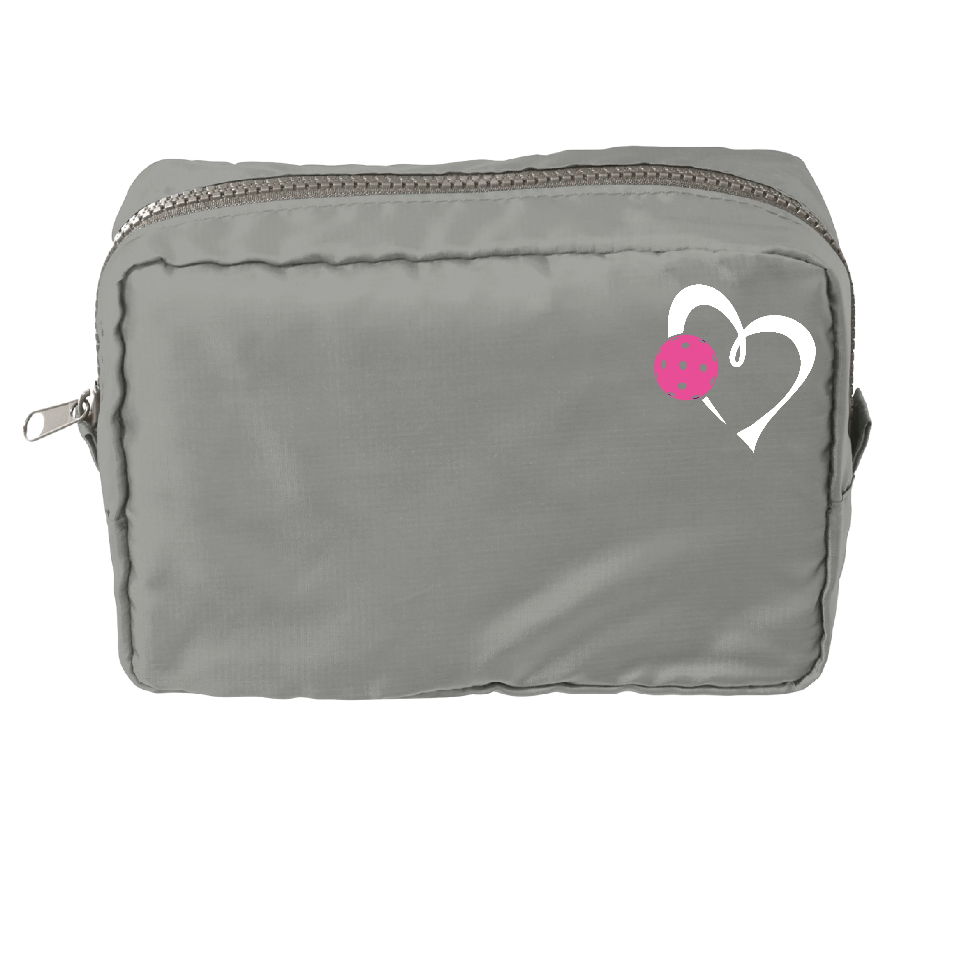 Love Pickleball (Pink and Purple) | Pickleball Dimensional Cosmetic Pouch Bag | Small Size Court Dimensional Bag