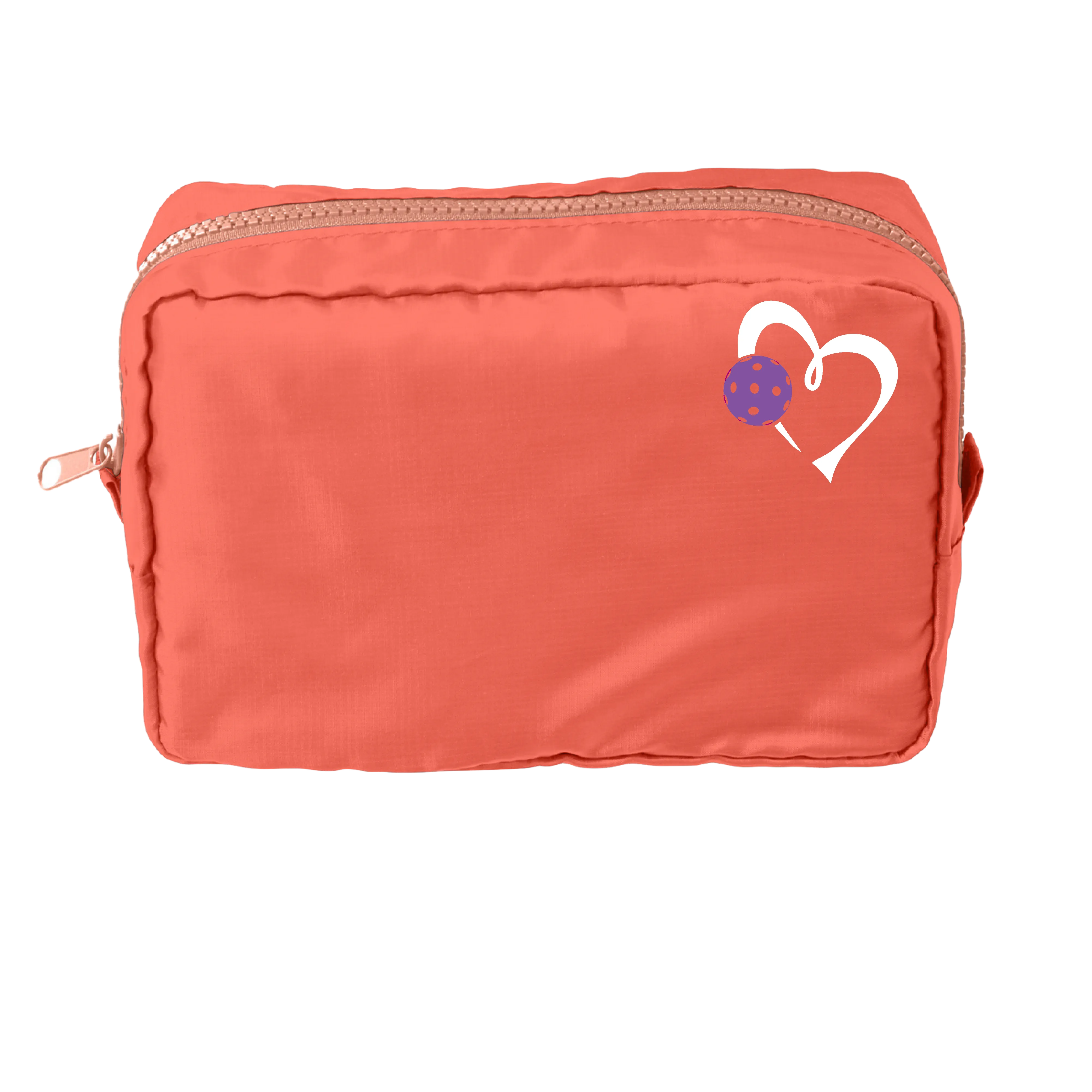 Love Pickleball (Pink and Purple) | Pickleball Dimensional Cosmetic Pouch Bag | Small Size Court Dimensional Bag