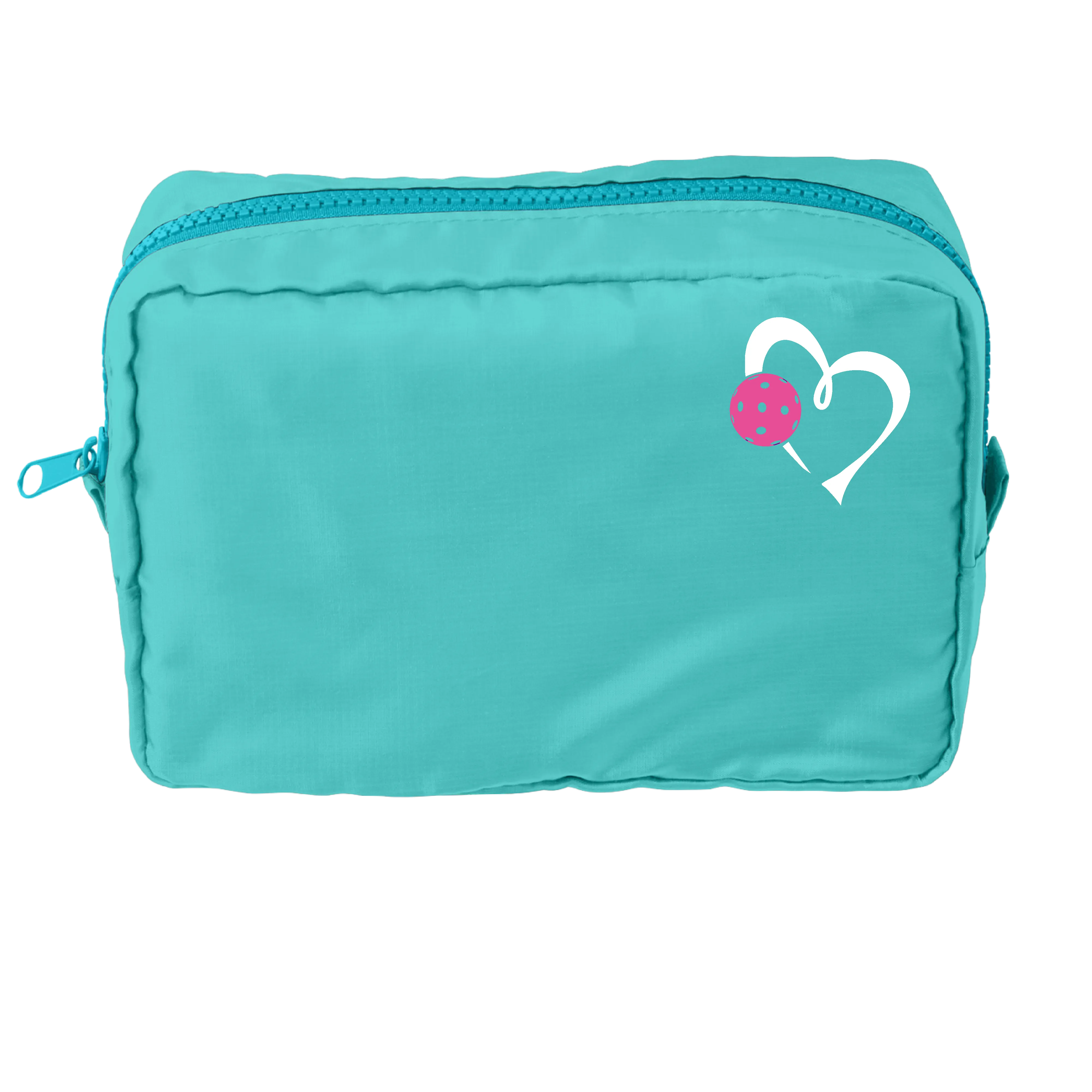 Love Pickleball (Pink and Purple) | Pickleball Dimensional Cosmetic Pouch Bag | Small Size Court Dimensional Bag