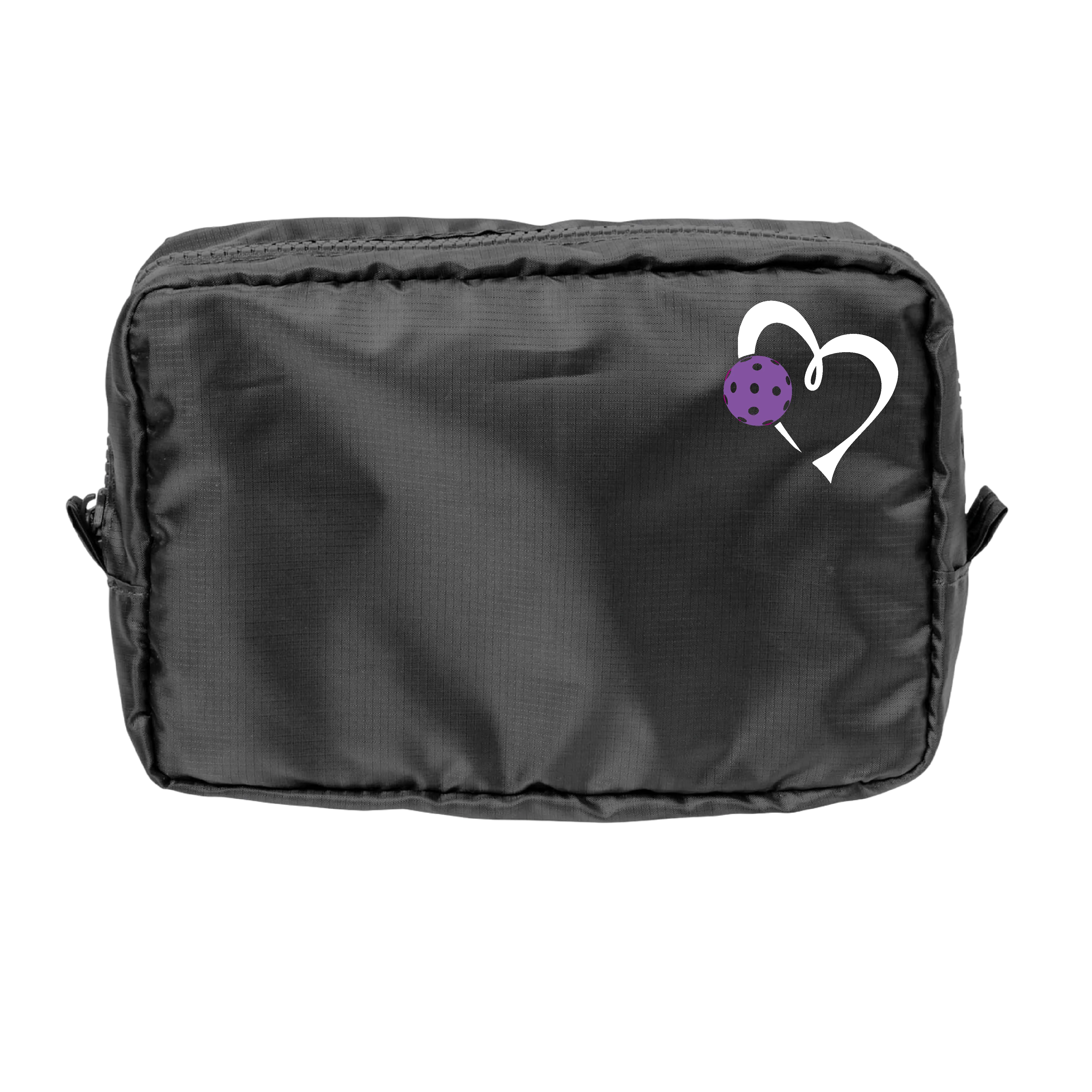Love Pickleball (Pink and Purple) | Pickleball Dimensional Cosmetic Pouch Bag | Small Size Court Dimensional Bag