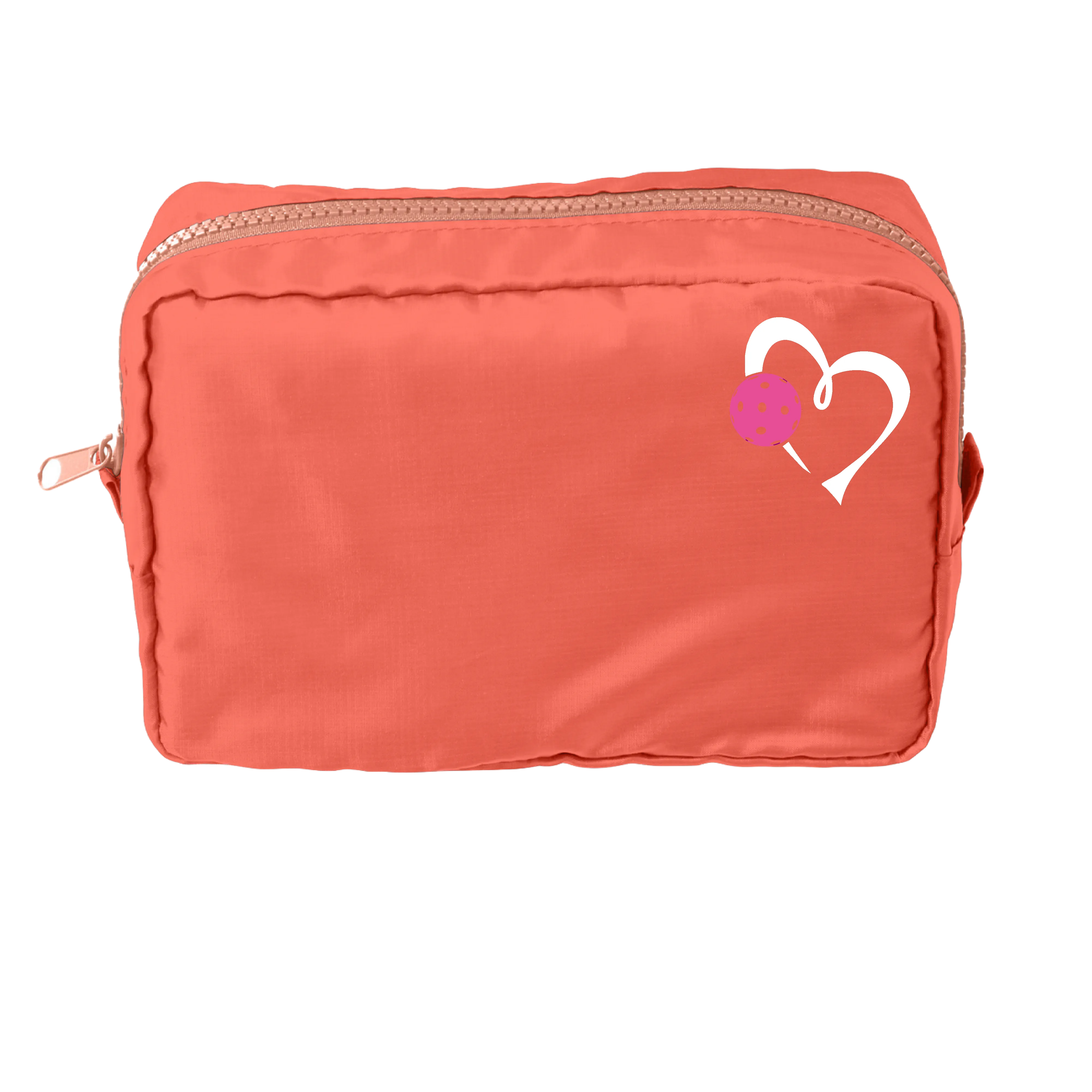 Love Pickleball (Pink and Purple) | Pickleball Dimensional Cosmetic Pouch Bag | Small Size Court Dimensional Bag