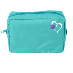 Love Pickleball (Pink and Purple) | Pickleball Dimensional Cosmetic Pouch Bag | Small Size Court Dimensional Bag