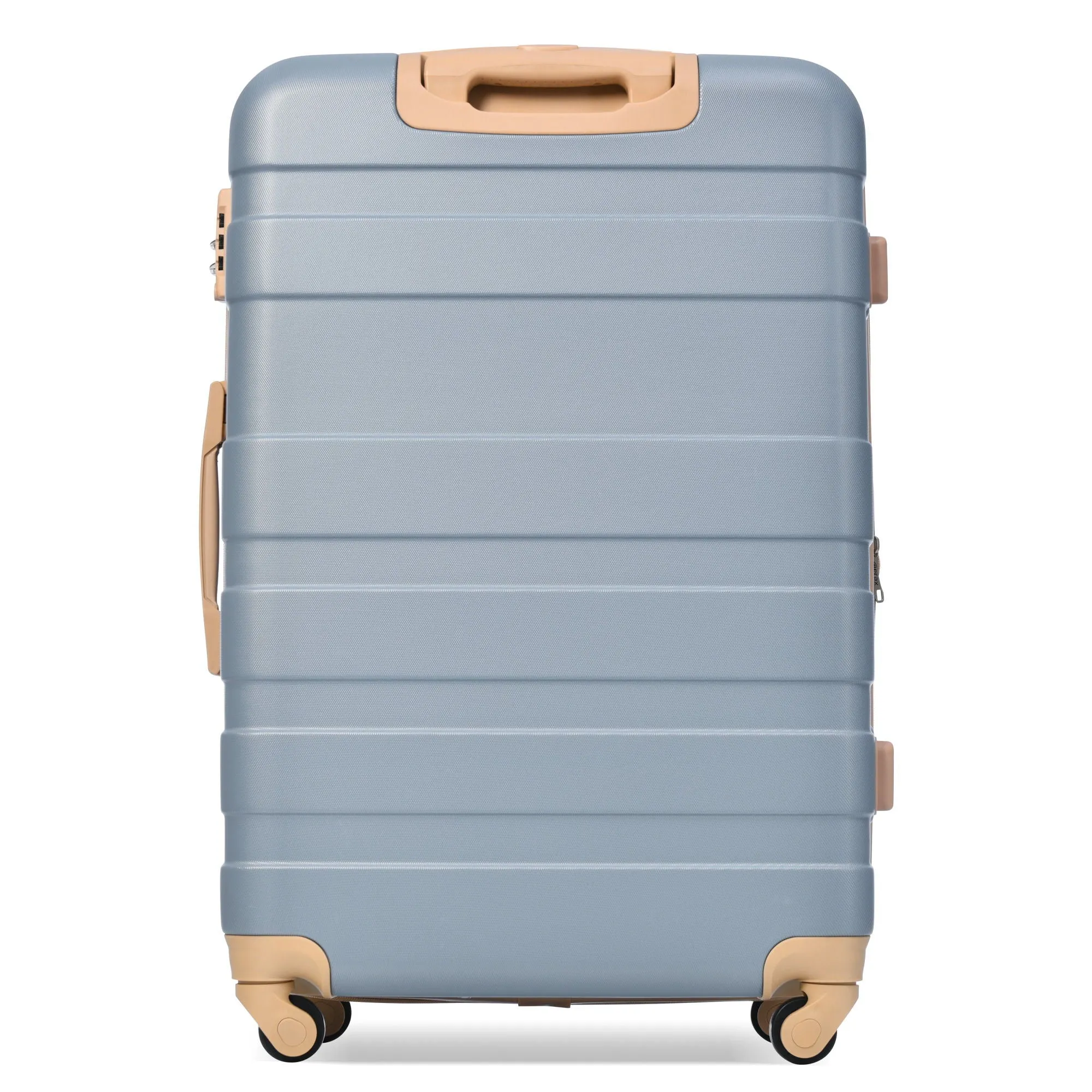 Luggage Sets 3 Piece, Expandable Abs Durable Suitcase With Hanging Toiletry Bag, Carry On Luggage Suitcase Set With 360° Spinner Wheels, Light Blue
