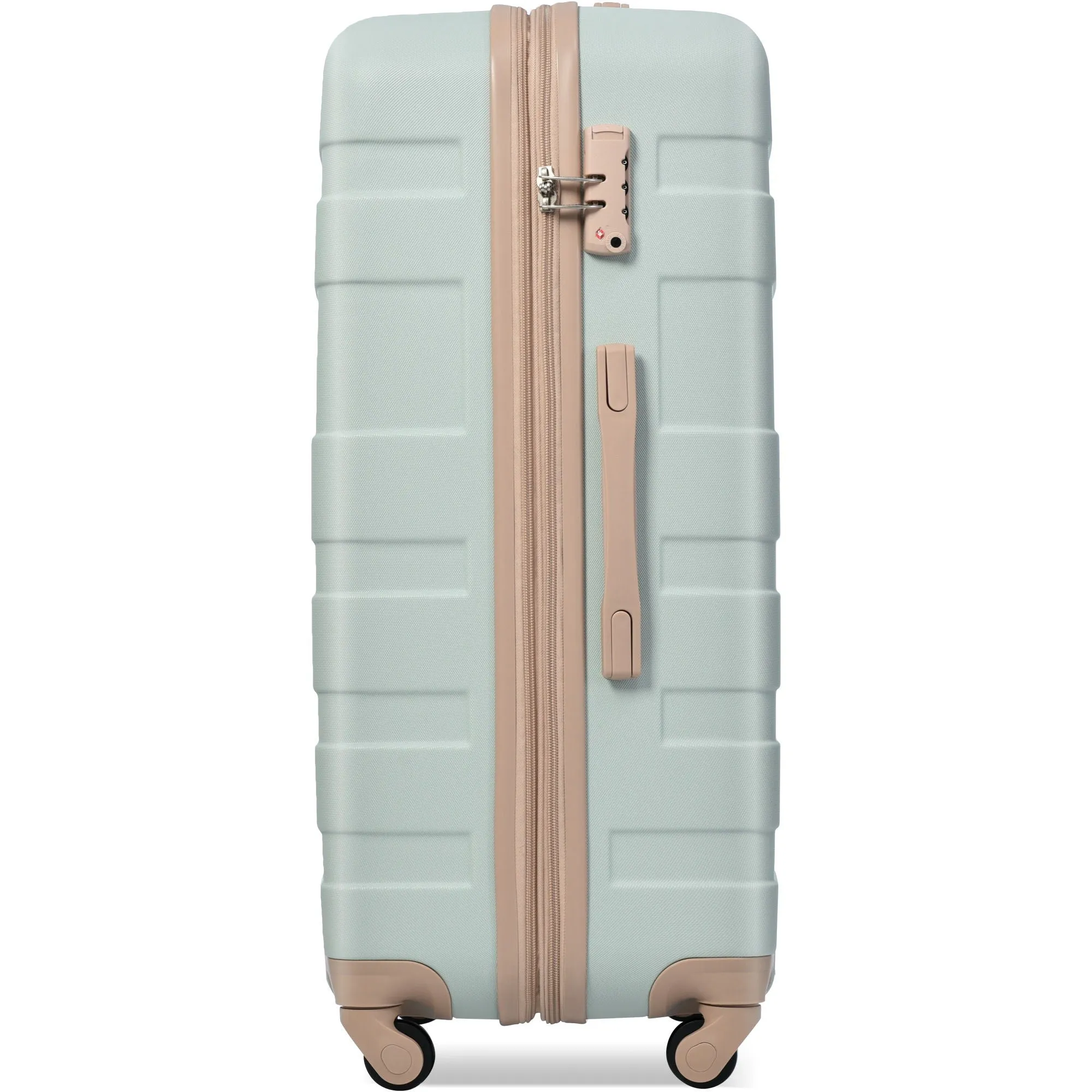 Luggage Sets 3 Piece, Expandable Abs Durable Suitcase With Travel Bag, Carry On Luggage Suitcase Set With 360° Spinner Wheels, Gray Green
