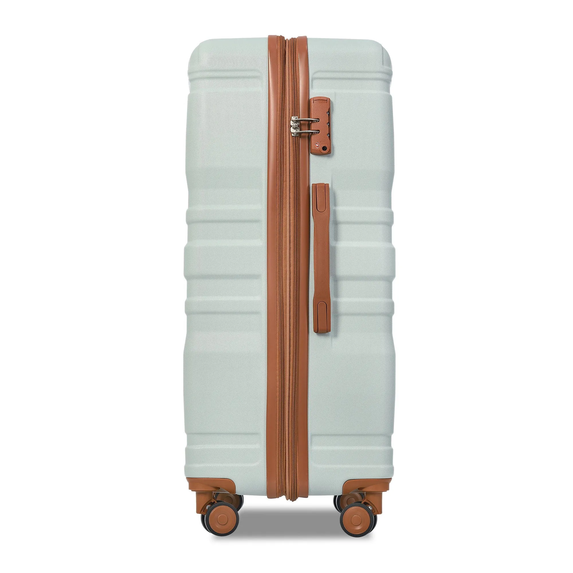 Luggage Sets New Model Expandable Abs Hardshell 3 Pieces Clearance Luggage Hardside Lightweight Durable Suitcase Sets Spinner Wheels Suitcase With Tsa Lock 20''24''28'' (Gray Green And Brown)