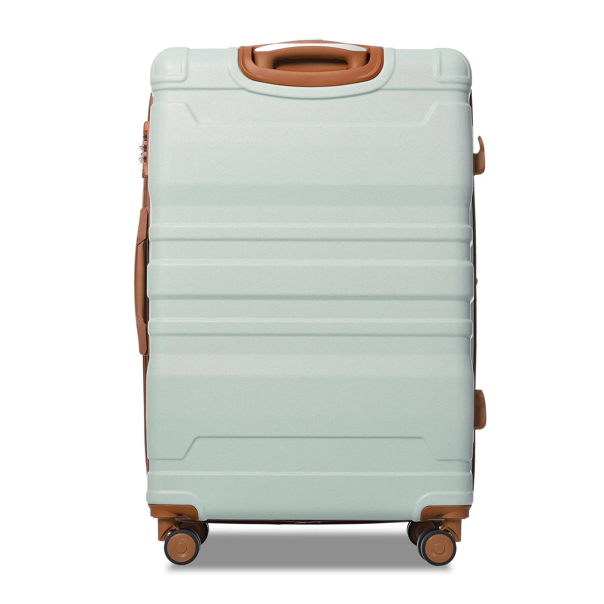 Luggage Sets New Model Expandable Abs Hardshell 3 Pieces Clearance Luggage Hardside Lightweight Durable Suitcase Sets Spinner Wheels Suitcase With Tsa Lock 20''24''28'' (Gray Green And Brown)