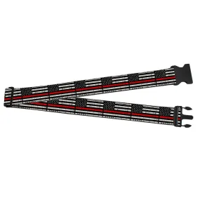 Luggage Strap - 2.0" - Thin Red Line Flag Weathered Black Gray Red