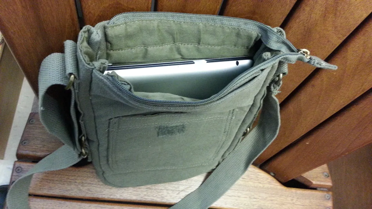 Military Tech Bag, Vintage Canvas