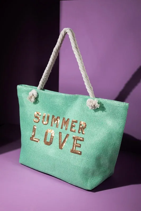 Mint Summer Love Tote Bag
