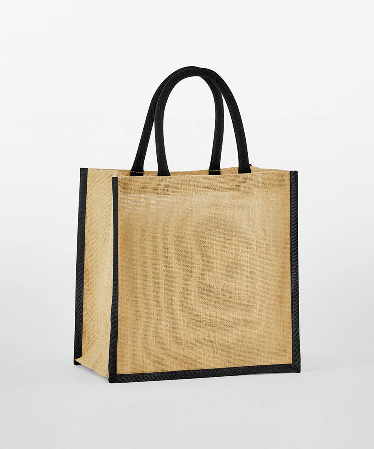 Natural/Black - Natural starched jute mini gift bag