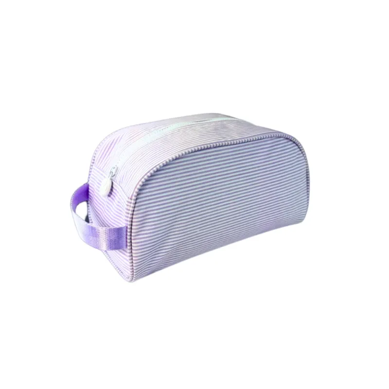 Personalized Glossed Stripe Lilac Traveler Pouch